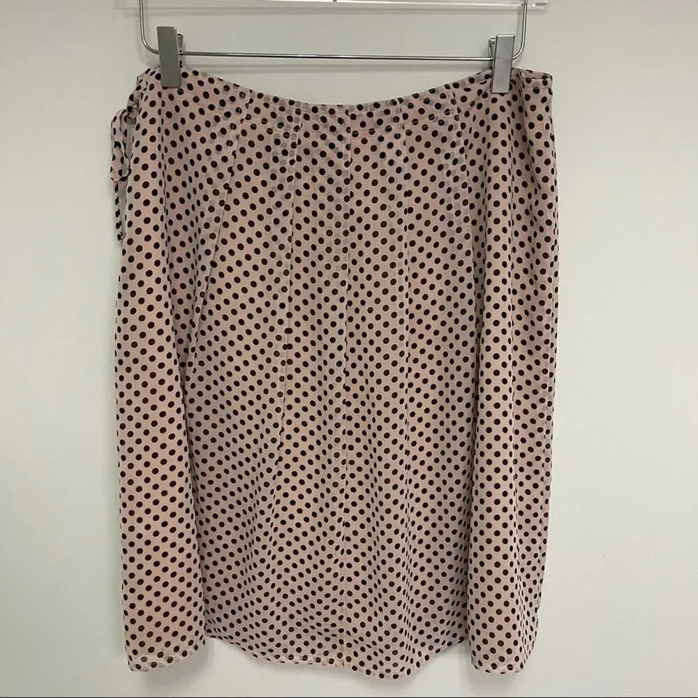 LOUBEN Skirt Size 14 Polka Dot Tie Waist Business Career Work Casual Size Zipper
